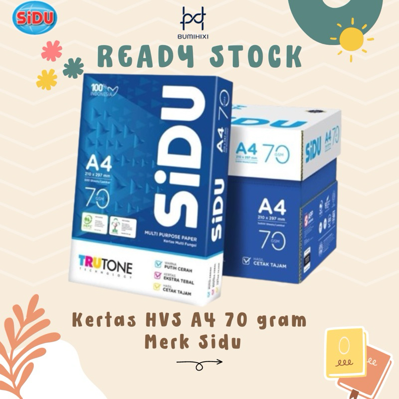 

Ready Kertas HVS A4 Merk Sidu 70 Gram