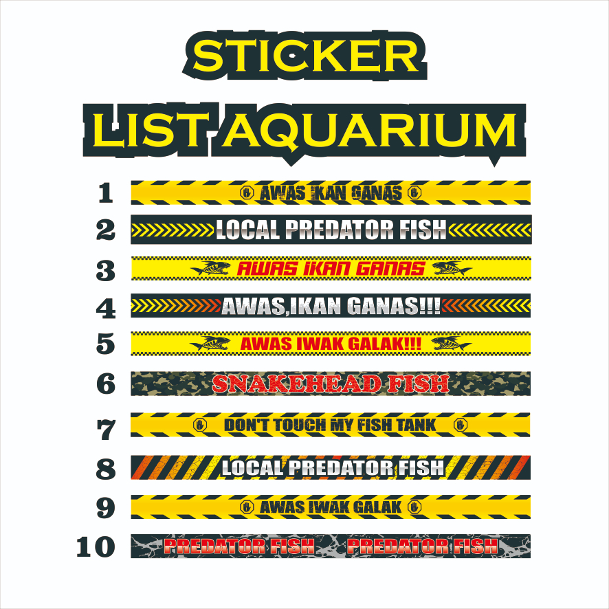 STIKER AQUARIUM STICKER LIST AQUARIUM STIKER DEPAN AQUARIUM