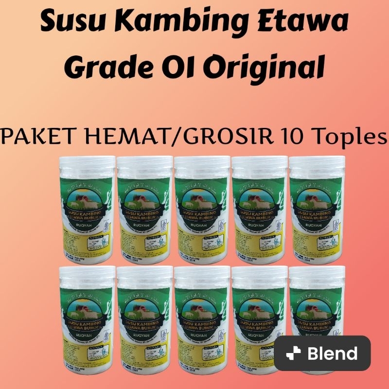 

Susu Kambing Etawa Grade 01 Berat 500 Grm Paket Hemat 10 Toples|Susu kesehatan |Rukyah