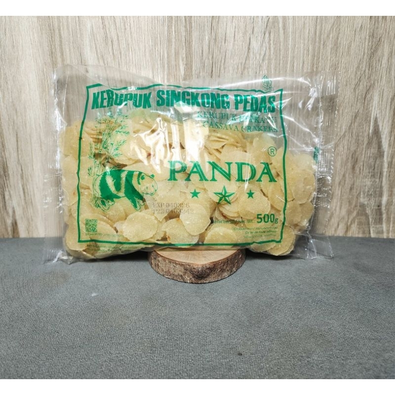 

Kerupuk / Ceriping Mentah Singkong Pedas Cap Panda Kemasan 500gr