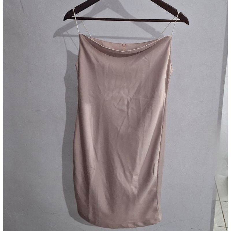 Preloved Lookboutiquestore Silk Nude Pink Dress