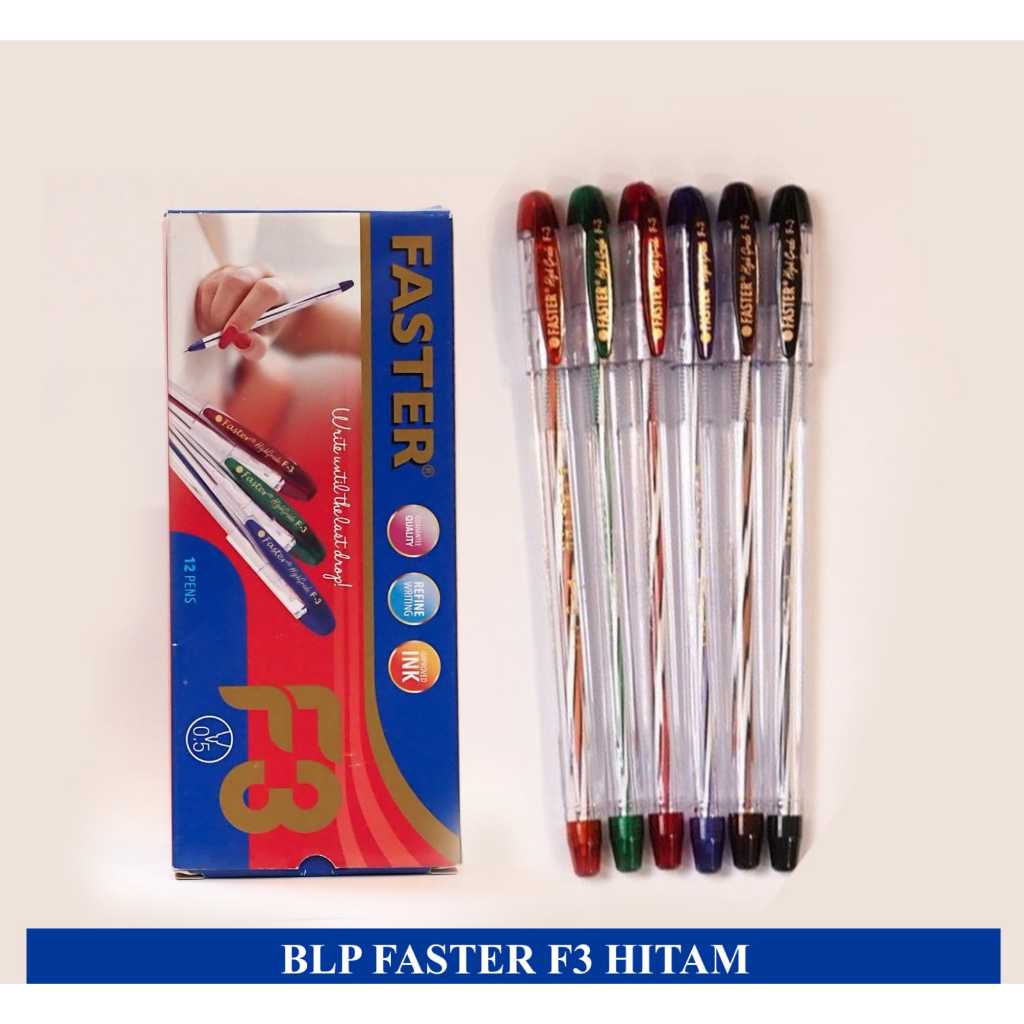 

1Pcs Bolpen faster F3 0.5mm/ Pulpen faster/ Ballpoint Faster Warna Hitam 0.5mm