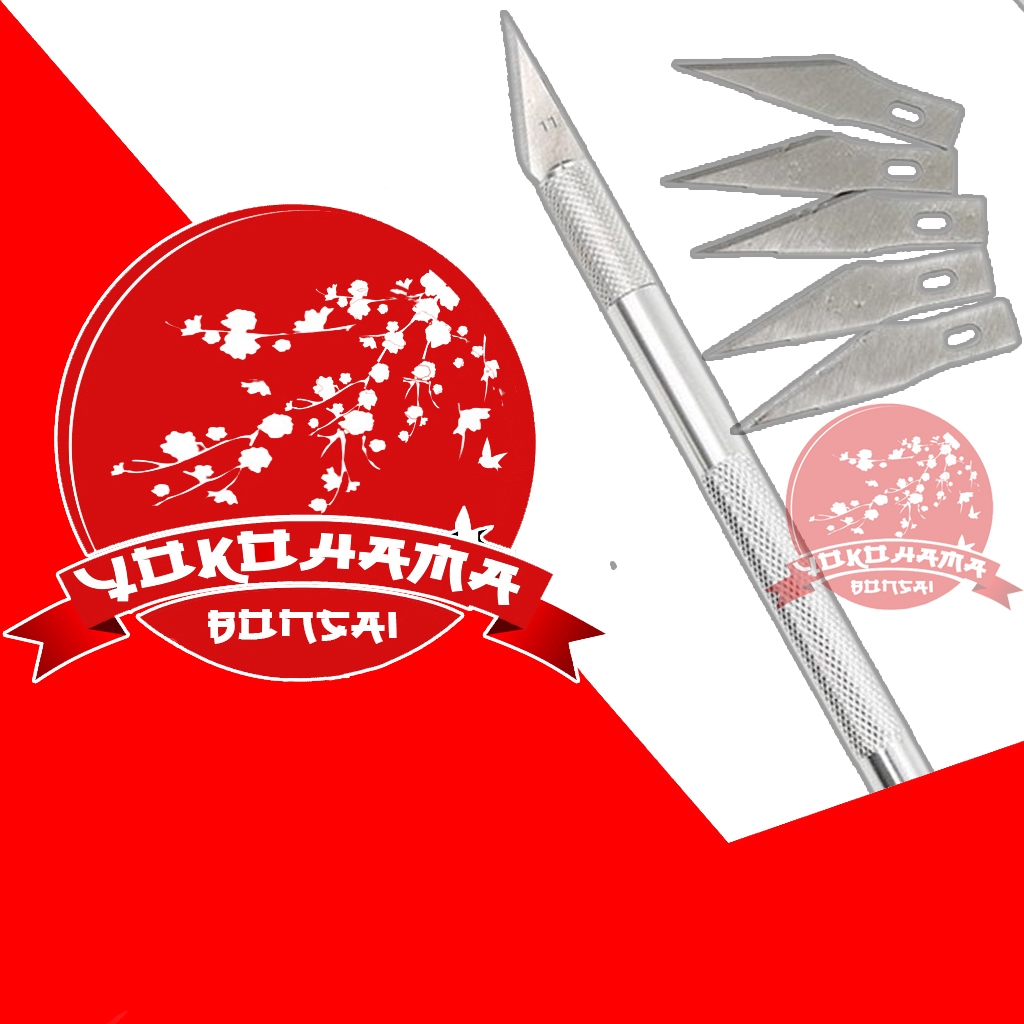 

YOKOHAMA BONSAI-pen cutter pisau sayat bonsai, stainles refiil 5 mata pisau