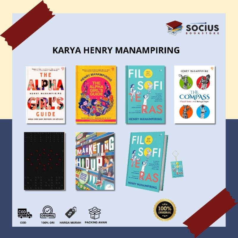 BUKU [ ORIGINAL ] KARYA HENRY MANAMPIRING - THE ALPHA GIRL'S GUIDE - FILOSOFI TERAS - THE COMPASS - 