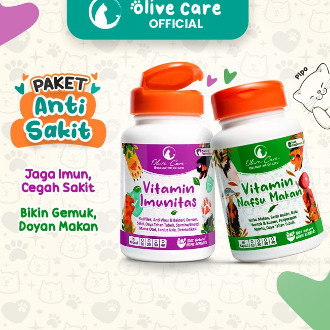 O Care Paket Vitamin Kucing ANTI SAKIT  KEKEBALAN TUBUH  1NMakan 1Imun