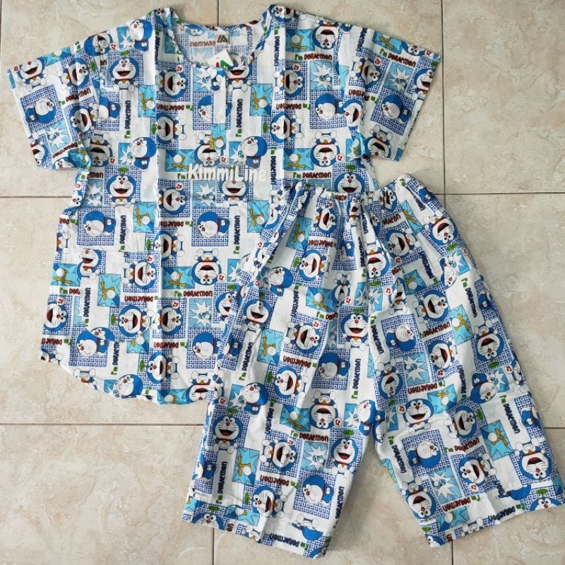 Setelan Baju Tidur Merlin Bahan Katun 2 Size Ukuran : BD Dewasa + ABG Remaja Celana 3/4 Babydoll Mot