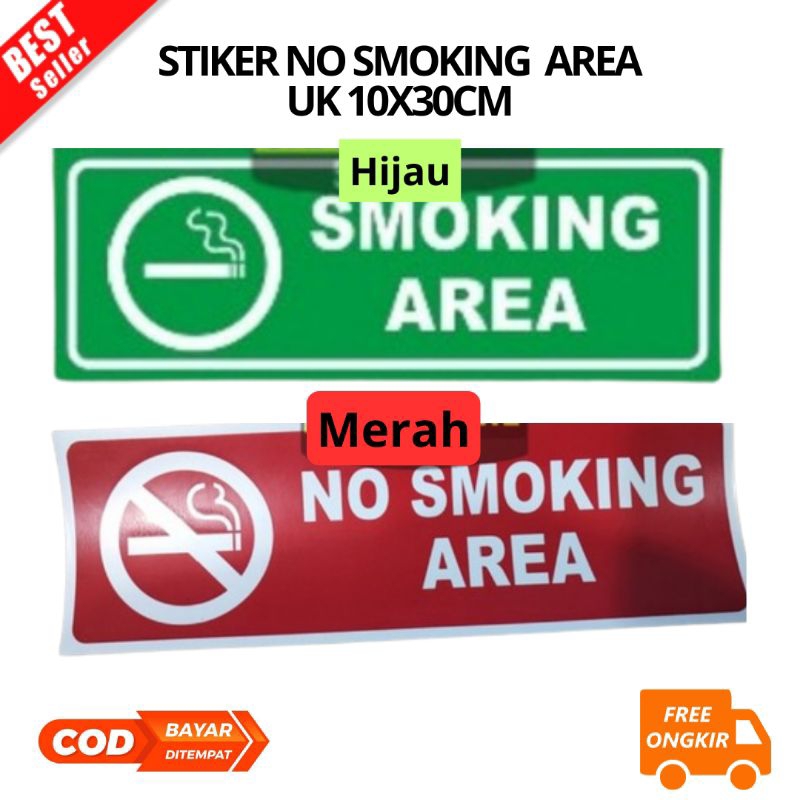 

[JK] BAYAR DI TEMPAT STIKER NO SMOKING/ SMOKING AREA UK 10X30CM - Hijau Merah