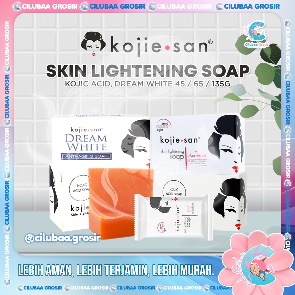 KOJIE SAN Skin Lightening Soap Kojic Acid, Dream White 45 / 65 / 135g Sabun KOJIESAN BPOM Termurah