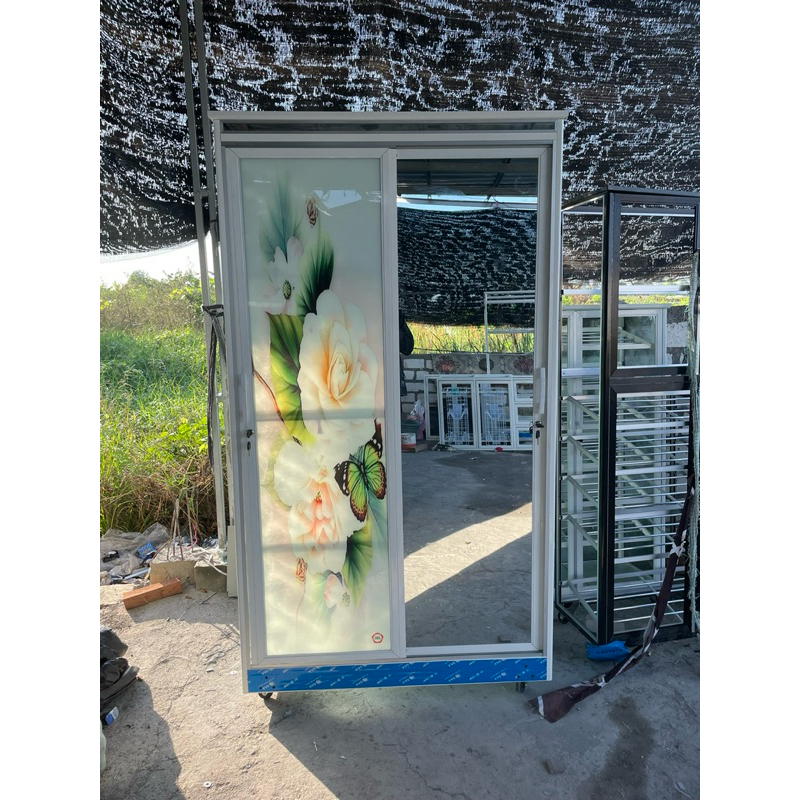 Lemari Kaca Aluminium 1 Meter Lemari Sleding Lemarin Pakaian Lemari Minimalis Lemari Serbaguna Lemar