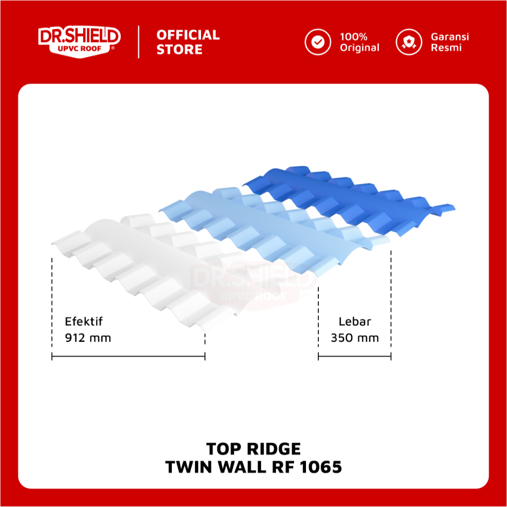 DR.SHIELD - Top Ridge TW RF 1065 (912 mm) - tipe bulat (Nok / Wuwung)