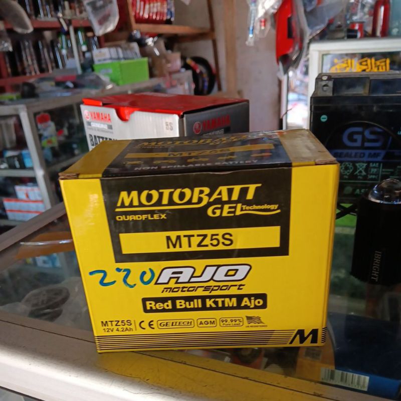 baterai motobatt aki kering asli original mtz5s Supra kph Vixion Beat karbu