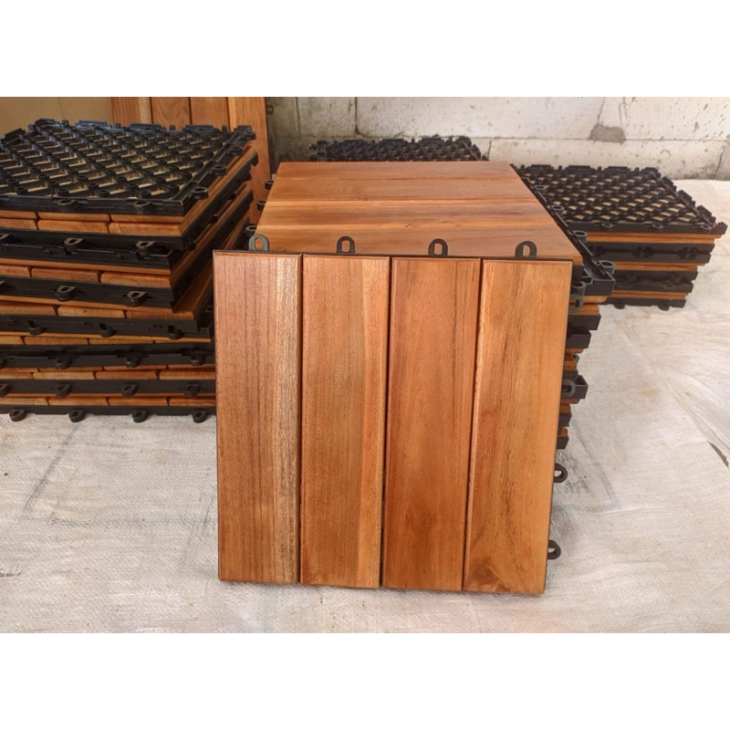 COD Decking Kayu Lane 4 Natural - Decking Kayu Jati - Decking Bongkar Pasang