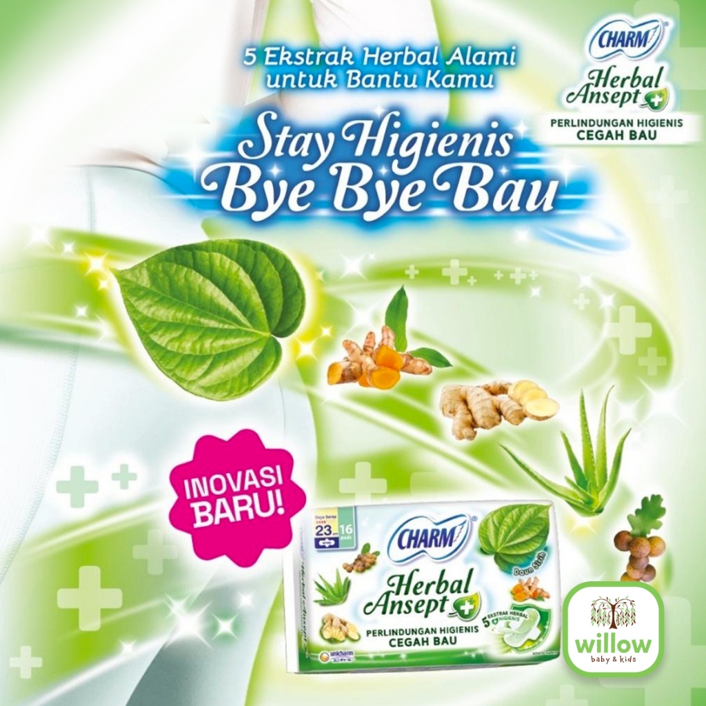 Aurabaik Pembalut Wanita - Charm Herbal Ansept+