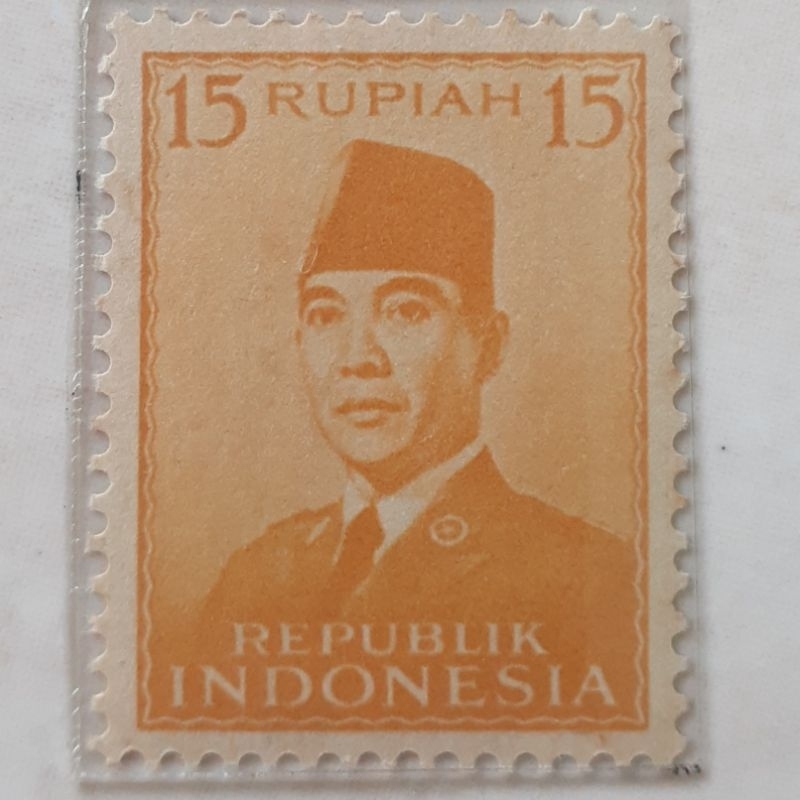 

Perangko Indonesia Presiden Soekarno Tahun 1951 Rp 15