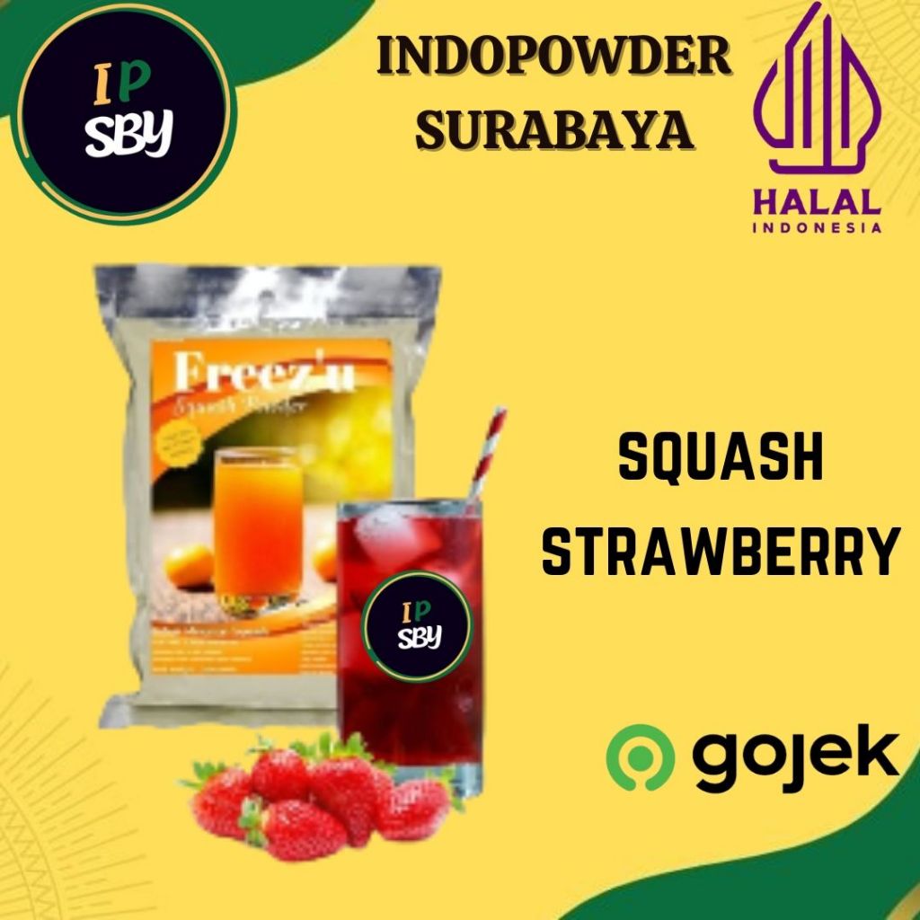 

IDPSBY | SQUASH STRAWBERRY 1KG | Powder STRAWBERRY 1KG | Bubuk Minuman STRAWBERRY INDOPOWDER FREEZU