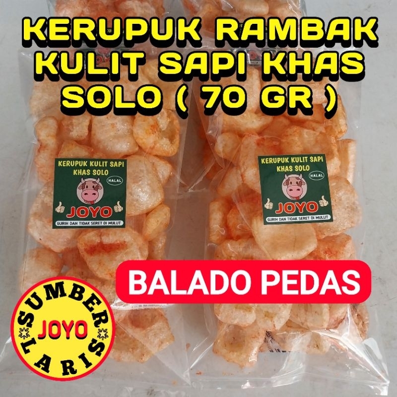 

KERUPUK RAMBAK KULIT SAPI KHAS SOLO RASA BALADO PEDAS