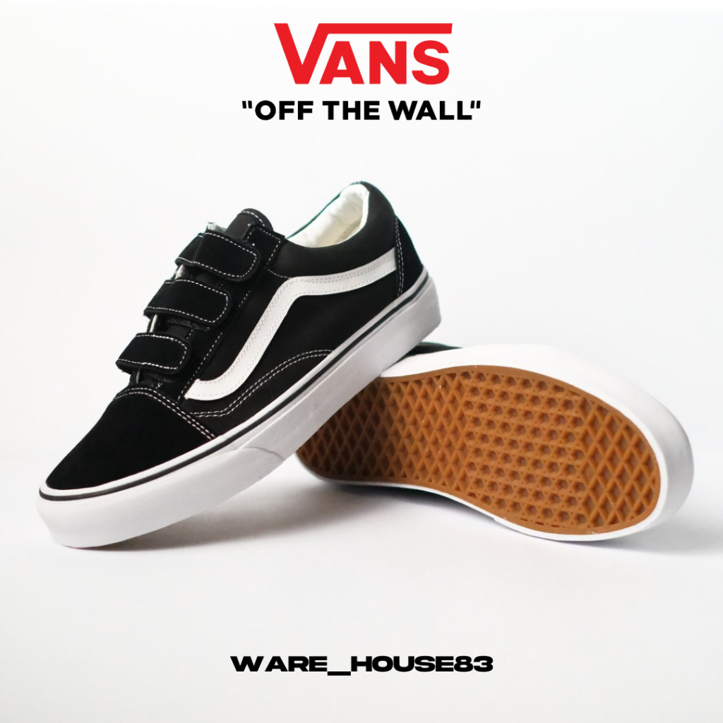 Vans Old Skool Velcro Classic Black White Original