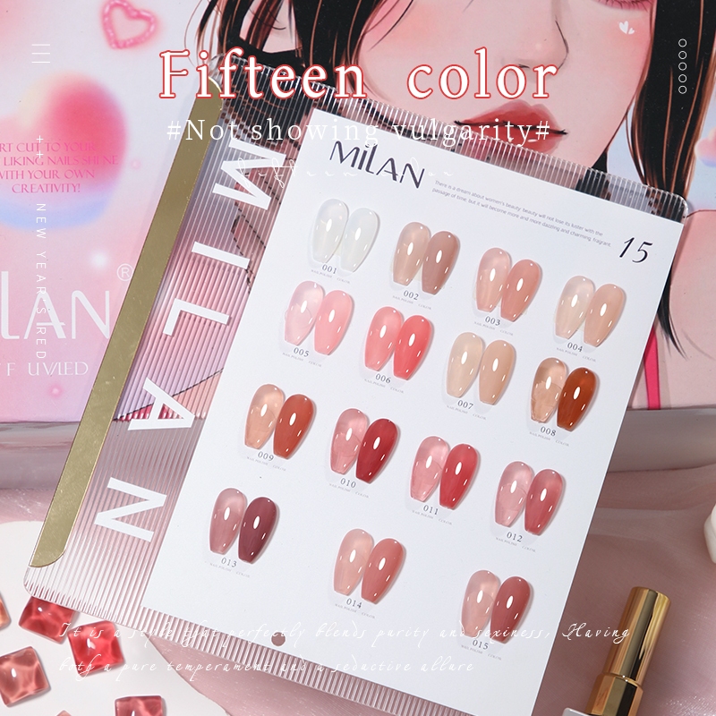 Cat Kuku Gel 15 Warna Baru, Cat Kuku Gel Jelly Transparan Peach, Cat Kuku Gel UV Warna Pink Yang