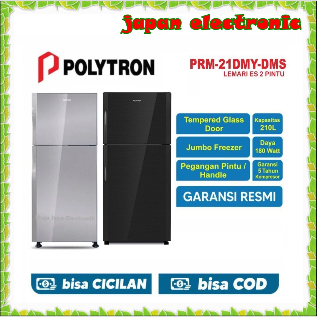 POLYTRON KULKAS 2 PINTU PRM 21 DMY/DMS BELLEZA SERIES