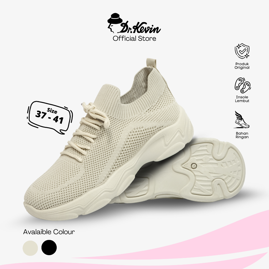 Dr. Kevin Sepatu Olahraga Sport Wanita Sneakers Flyknit Tali 589-047