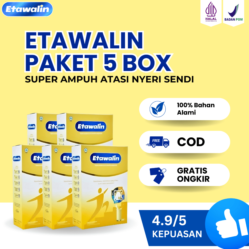 

ETAWALIN Paket 5 Box Super Hemat Super Sembuhkan Nyeri Sendi Pada Tulang Tanpa Efek Samping 200gr