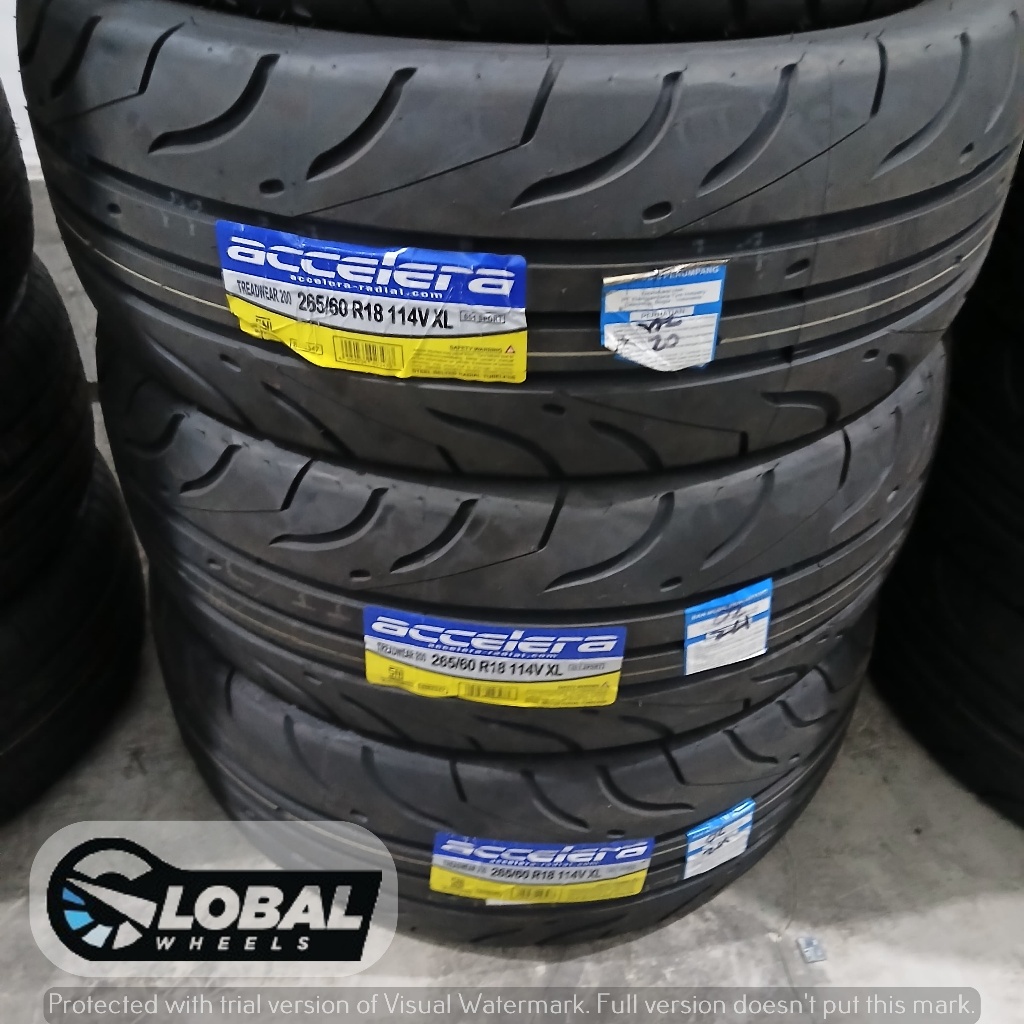Ban accelera ukuran 265 60 R18 semi slick |ban mobil pajero fortuner ring 18 tubles