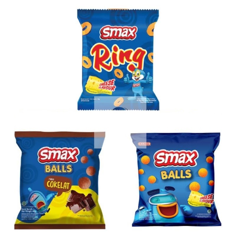 

Camilan Makanan Ringan Snack Smax Extrudad Corn Ring Cheese, Ball Keju, Chocolate, Ghost Pepper 40 Gram