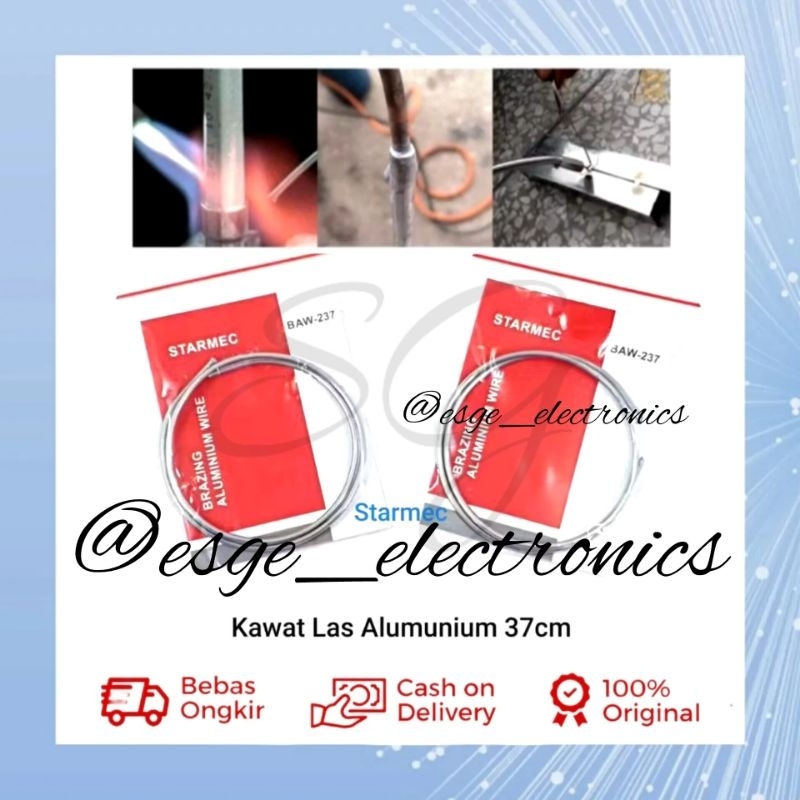ORIGINAL KAWAT LAS ALUMINIUM STARMEC 37CM KAWAT LAS KULKAS KAWAT LAS AC MOBIL KAWAT LAS ALUPLATINUM