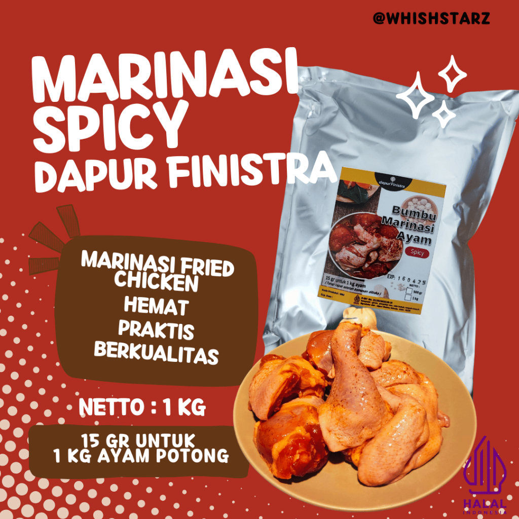 

Marinasi Spicy Fried Chicken 1 kg (Ayam Goreng) Dapur Finistra