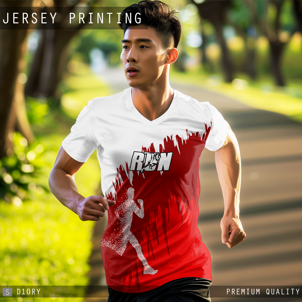 Jersey Baju Pelari Indonesia 206 Kaos Running Pria Wanita Dry Fit Pakaian Olahraga Kekinian