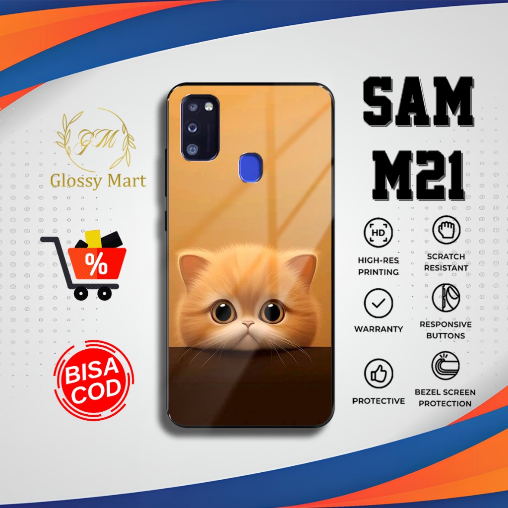 Case Samsung M21 Kucing imut Casing Samsung M21 Hardcase Softcase Glossy Kesing Terlaris Glossy Mart