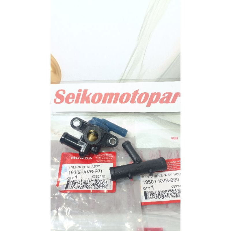 Thermostat Termostat Assy + Selang Sambungan Radiator Motor HONDA VARIO KARBU 110 TEKNO, VARIO Lama
