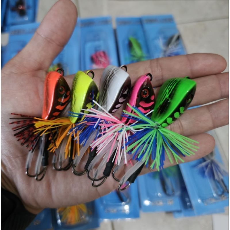 Umpan Casting Toman / Gabus Jump Frog Shida Triangle 4cm Rattle Body