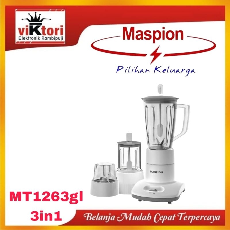 MASPION MT1263GL / BLENDER MASPION KACA 1LITER / BLENDER MASPION 3IN1 KACA / PELUMAT MAKANAN