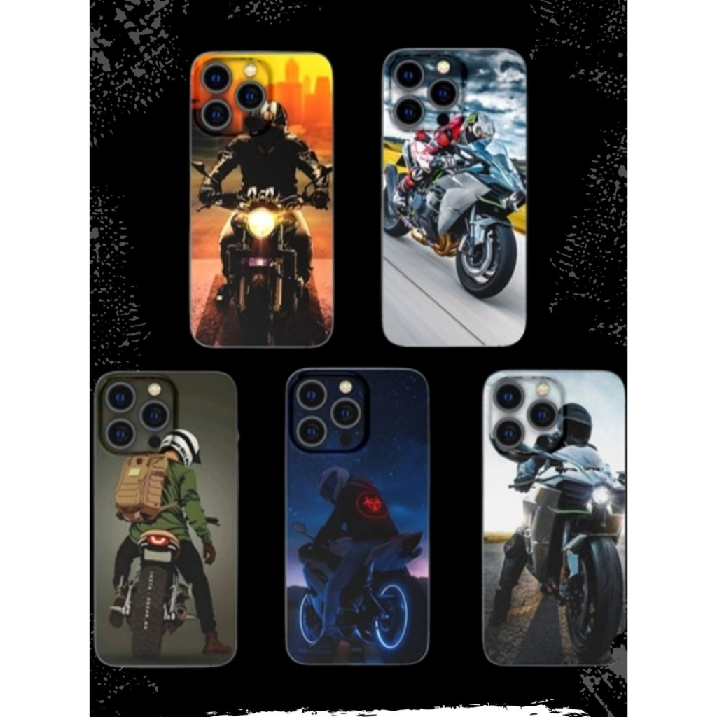 STIKER ANTIGORES HYDROGEL BELAKANG MOTIF PENGENDARA MOTOR UNTUK SEMUA TIPE HP
