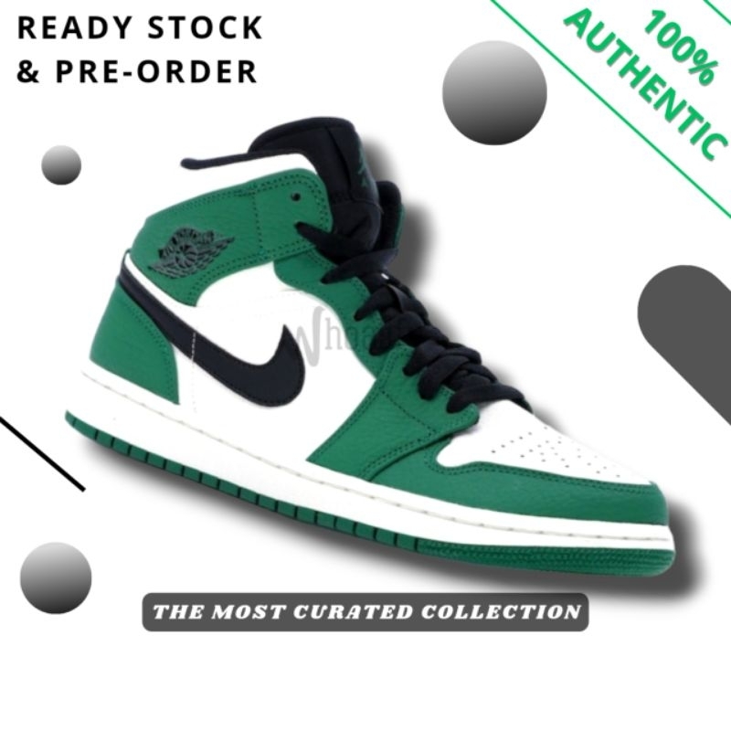 Nike Air Jordan 1 Mid Pine Green OG 852542-301 Authentic
