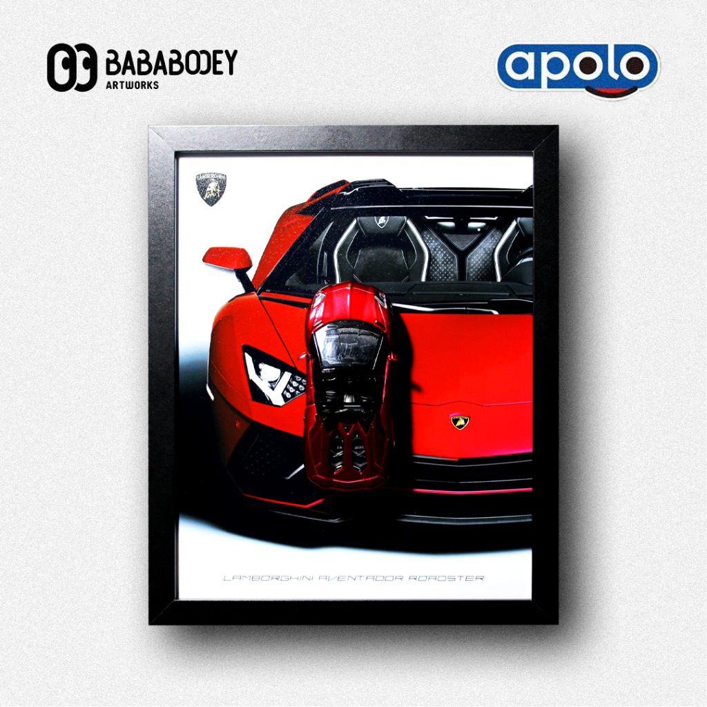 Apolo Lamborghini Aventador Roadster Wall Art Display 3D by Bababooey Artworks
