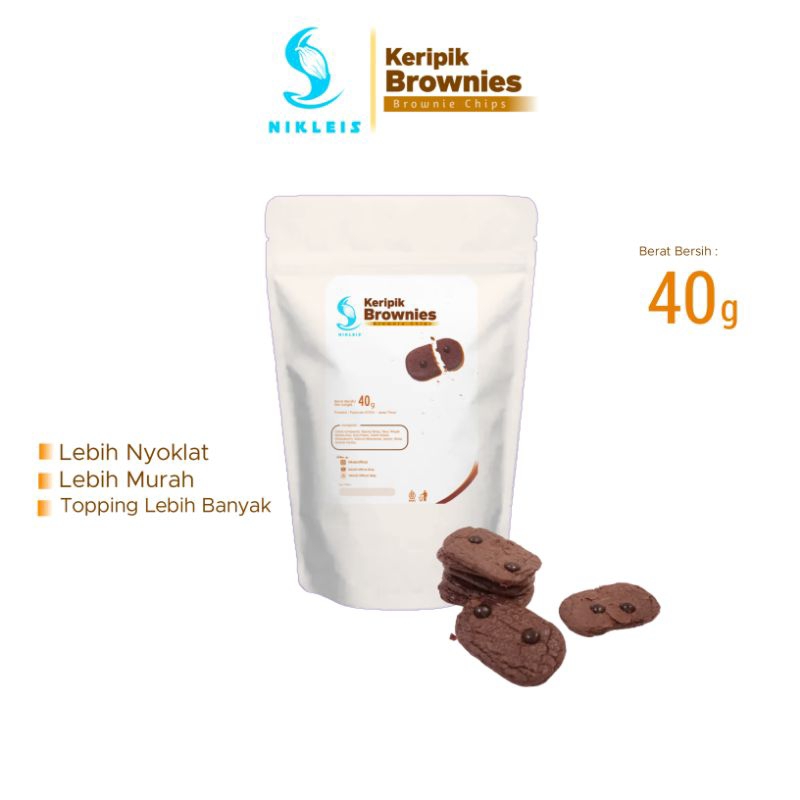

Keripik Brownies 40 gram/ Brownies Crispy/ Brownies Kering Coklat Renyah