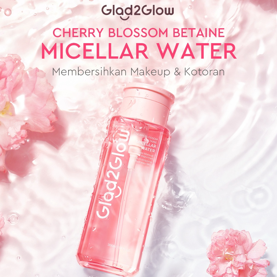 KODE Y34H New LaunchGlad2Glow Cherry Blossom Betaine Micellar Water13ml3ml Pembersih Wajah Make Up R
