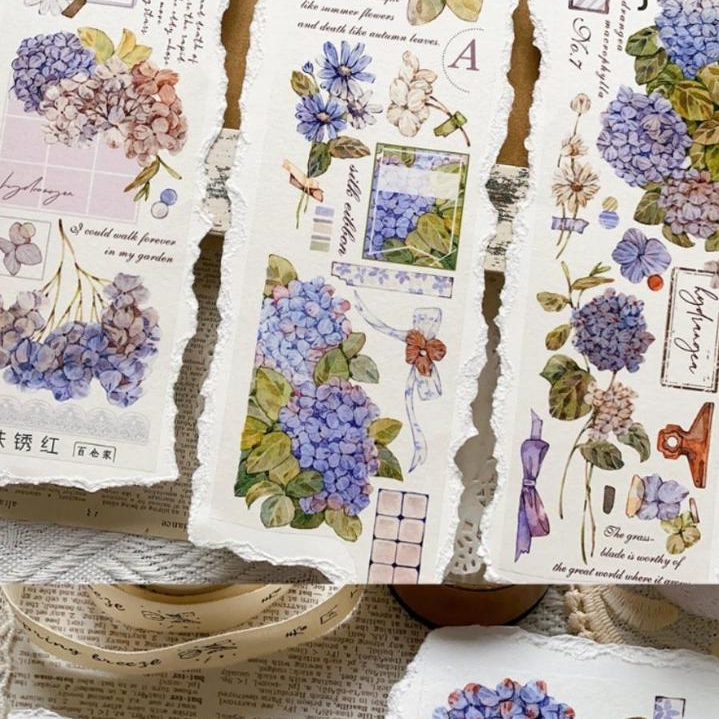 

(kiricart) BAICANGJIA Hydrangea Vintage PET Tape DIY Journal Scrapbook