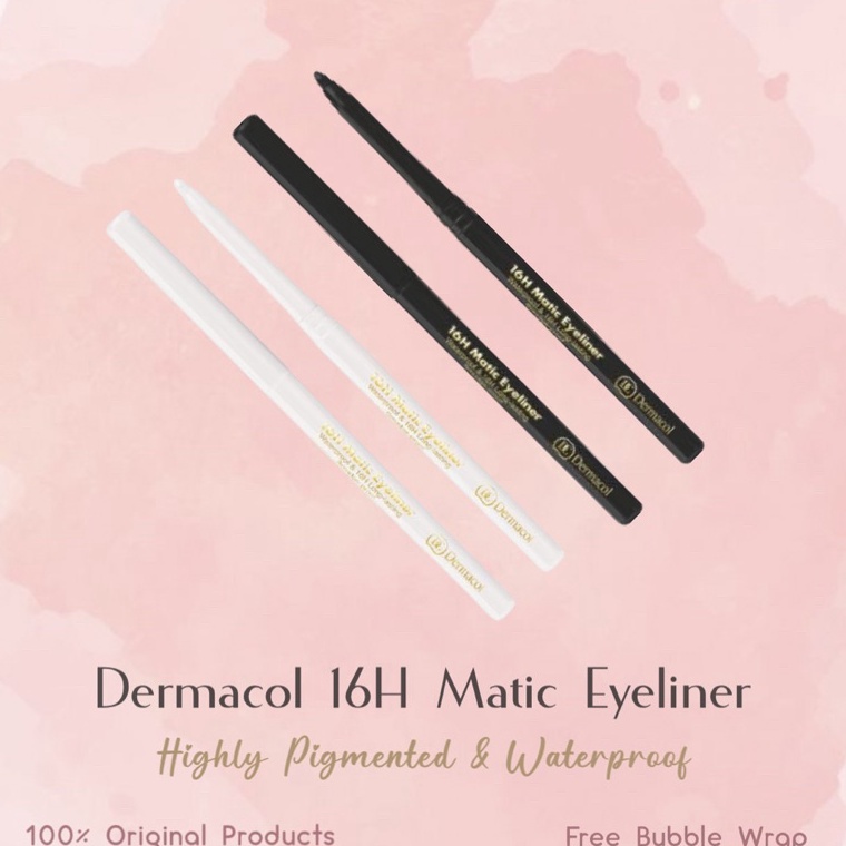 KODE O59J Dermacol 16H Matic Eyeliner WHITE  BLACK SUPER PIGMENTED  WATERPROOF