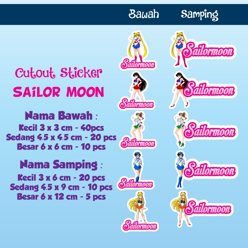

sticker label nama cutout sailormoon