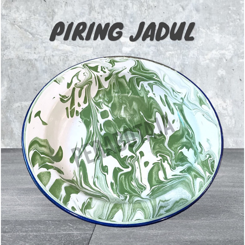 PIRING MAKAN ENAMEL BLIRIK 22 CM / PIRING MAKAN JADUL / PIRING SENG BLIRIK