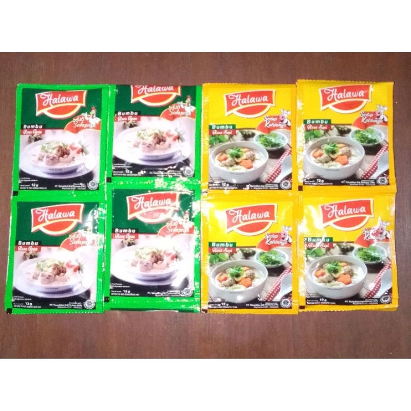 

bumbu penyedap rasa halawa probiotik 1 renteng (12 sachet) rasa ayam dan sapi