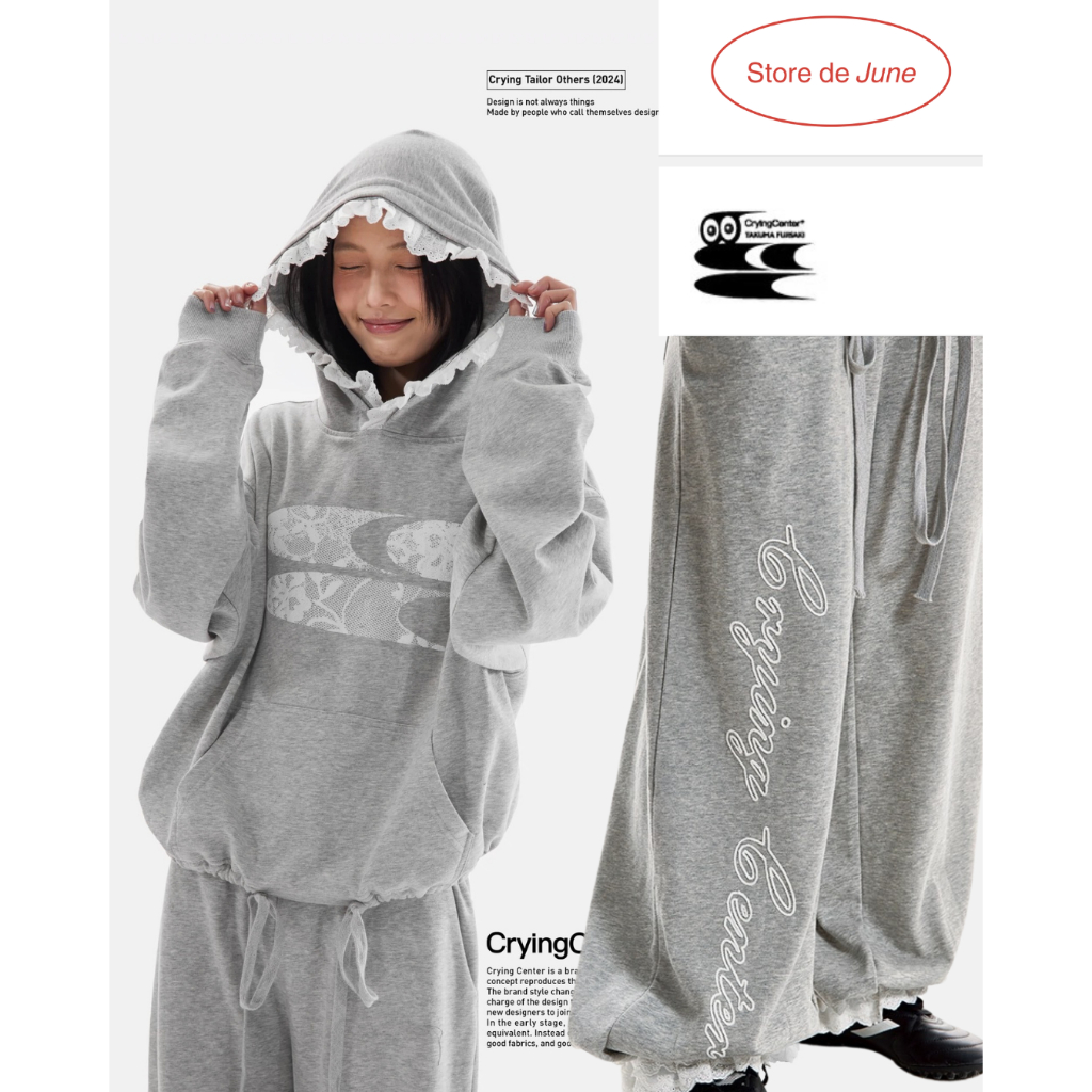 #SDJ56 CRYING CENTER 2024SS Vol.2 Lace Hoodie Pants -- Unisex Set