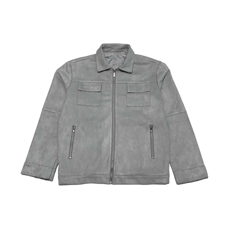 Suede Work Jacket MELROY Boxy Fit / Jacket Casual Pria / Size L