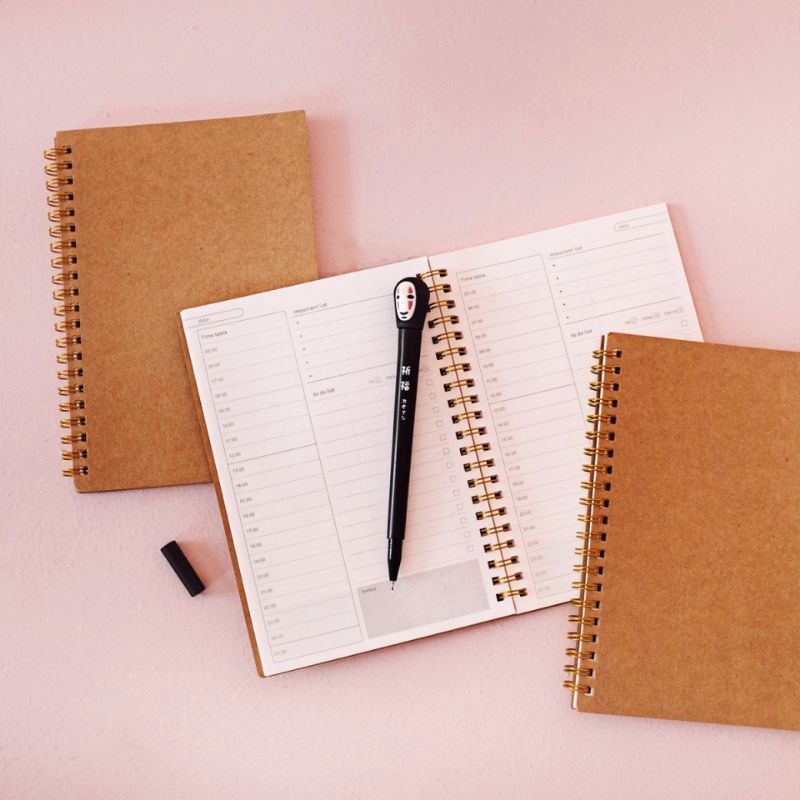 

TERDAHSYAT Kraft Cover Spiral Notebook Daily Planner A5 KRAFT dan TRANSPARAN