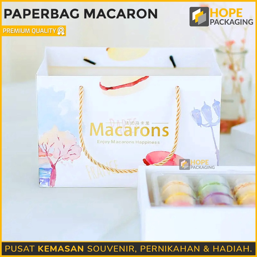 

BIG DISCOUNT Papar Bag Macaroon Size 232 x 145 x 15 cm Kantong Hadiah Tas Jinjing Hampers Macaroon Gift Box Tas Hadiah Paper Bag Kue Macaroon