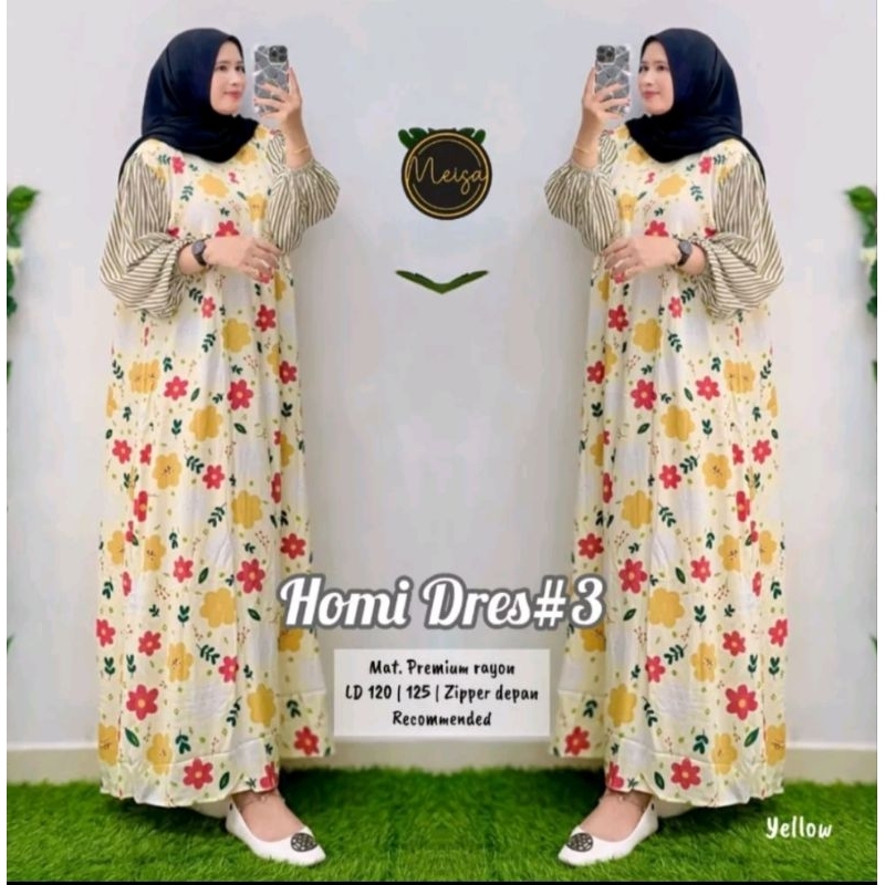 Homi dress  premium rayon motip