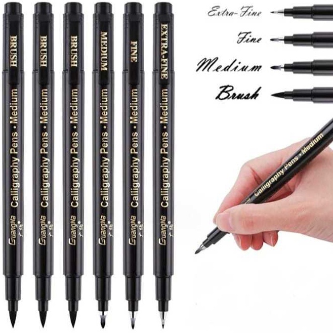 

BONANZA GuangNa Brushpen Spidol Penebal Gambar Crayon Black Guangna Tinta Kaligrafi Calligraphy Pen